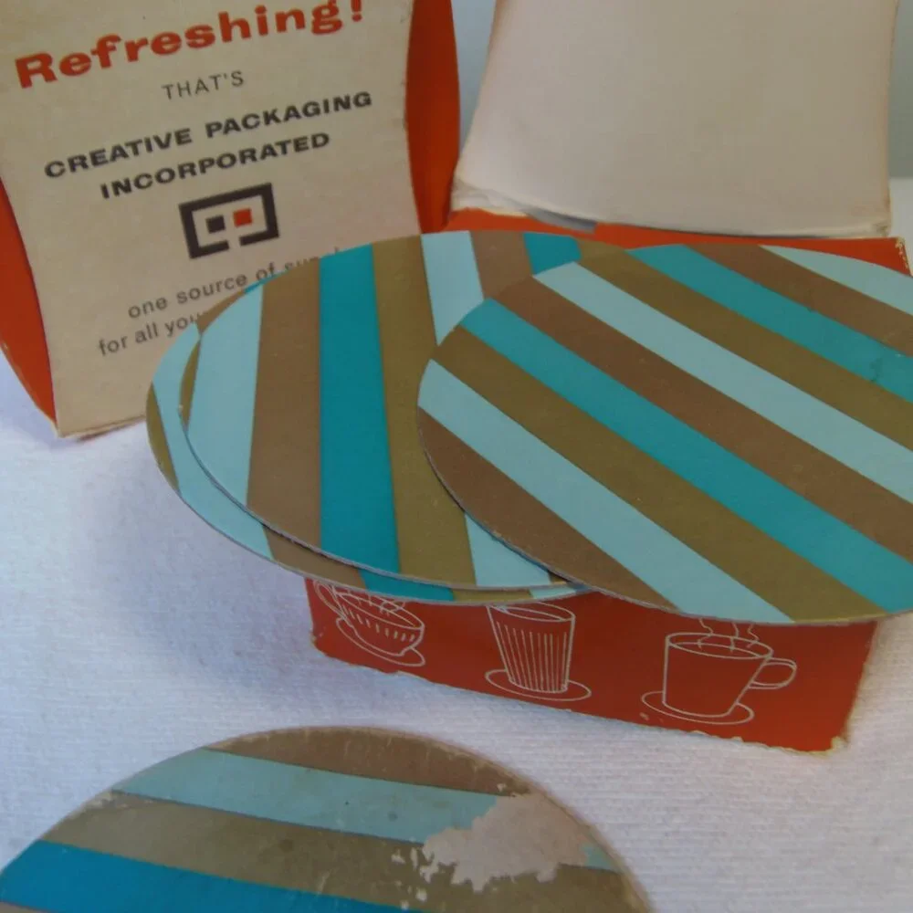 VTG Creative Packaging Inc. Promotional Gifts 50s Paperboard‎ Coasters 2 Boxes